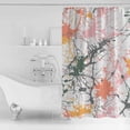 thumbnail image 2 of Sputtering Effect Shower Curtain Set ，Waterproof Fabric Shower Curtains Pink Orange Marble Watercolor Texture Shower Curtains for Bathroom,Bathroom Decor 72"x72", 2 of 6