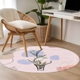 thumbnail image 4 of Round Area Rug 4ft Abstract Plant Mid Century Boho Style Area Rugs Washable Low Pile Floor Carpet for Bedroom, Morandi Color Abstract Geometric Non Slip Soft Rugs for Living Room Entryway Dining Room, 4 of 9