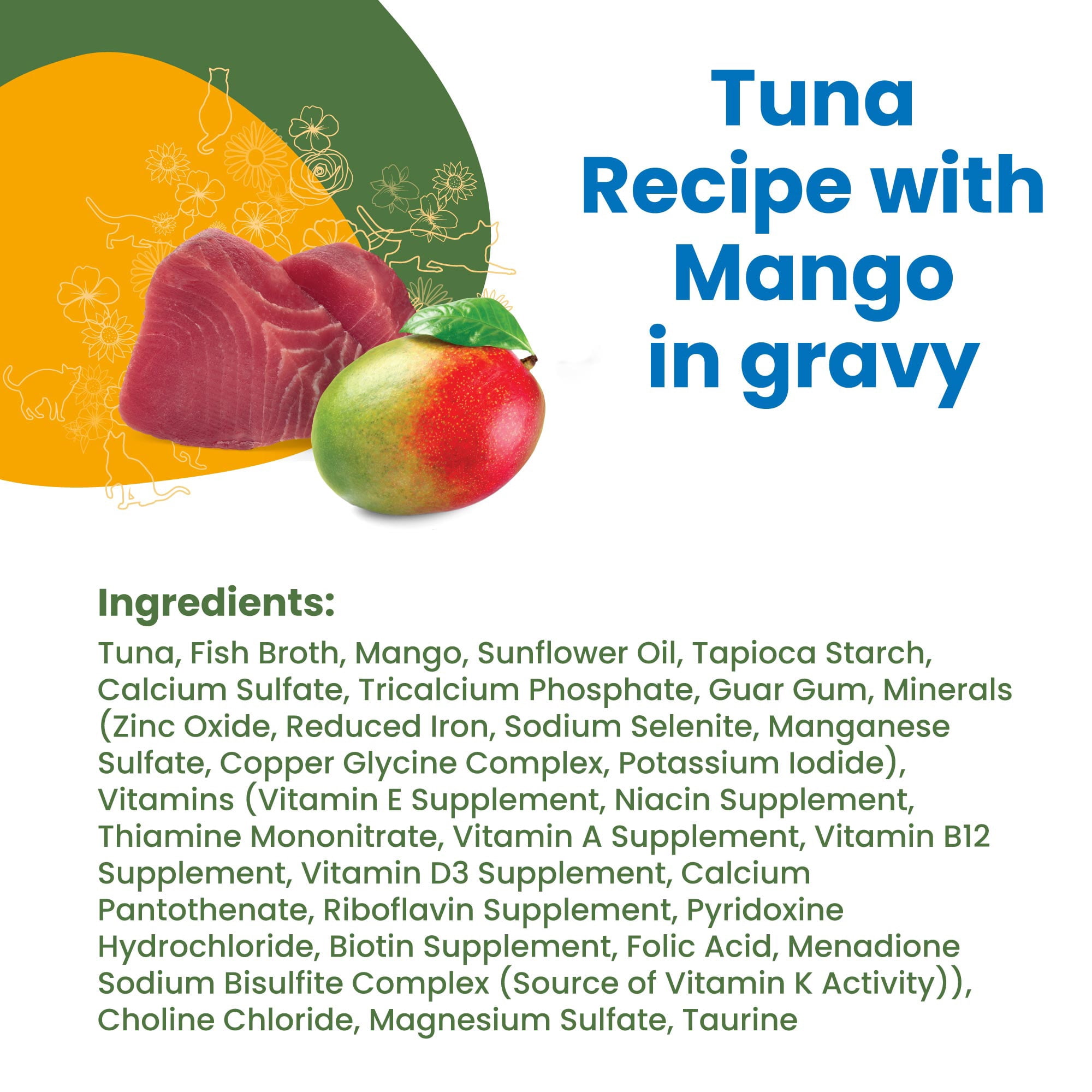 Almo Nature: HQS Complete Cat 12 Pack: Tuna Recipe With Mango in Gravy - 2.47oz Cans, Adult Cat Canned Wet Food, Grain Free, Daily Meal