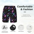 thumbnail image 4 of Kdxio Colorful Guitar Print Men's Swim Trunks with Compression Liner 7 Inch Inseam Quick Dry Swim Shorts, 4 of 7