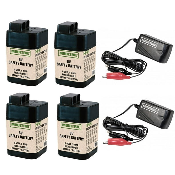 Moultrie 6 Volt Rechargeable Game Feeder Battery MFHP12406 (4 Pack) + 2
