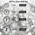 thumbnail image 2 of 54 Pcs Disco , Hanging Disco Decor Mini Silver Disco Cake Topper Mirror Decorations Wedding Christmas, 2 of 6