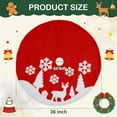 thumbnail image 3 of PayUSD 36 Inch Christmas Tree Skirt Plush Skirts Decoration for Merry Christmas Party Faux Fur Christmas Tree Skirts Decorations Xmas Party Holiday Decorations, Deer and Snowflake Pattern, Red, 3 of 6