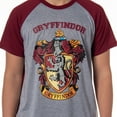 thumbnail image 4 of Harry Potter Hogwarts Castle Men's House Crest 2 Piece Raglan Pajama Short Set Gryffindor Slytherin Ravenclaw Hufflepuff, 4 of 7