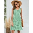 thumbnail image 3 of Chiclily Women Summer Dresses Sleeveless Casual Loose Swing Button Down Midi Dress with Pockets, Fresh Daisy L, 3 of 6