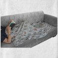 thumbnail image 6 of Christmas Soft Flannel Fleece Throw Blanket, Elves Skiing Merry Xmas Snowflakes Tree Nursery Celebration Cartoon, Cozy Plush for Indoor and Outdoor Use, 50" x 70", Sea Green Pale Grey, by Ambesonne, 6 of 6