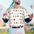 thumbnail image 5 of Lsque Colorful Trains Pattern Mens Polo Golf Shirts Funny Graphics Shorts Sleeve Button Shirts Baseball T-shirt-4X-Large, 5 of 7