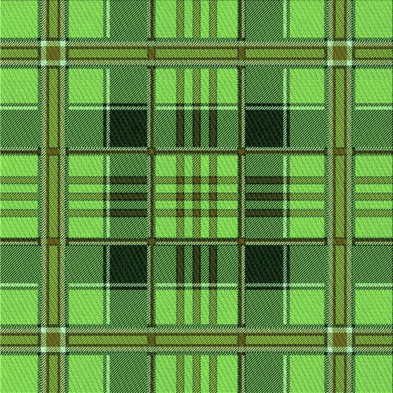 Ahgly Company Indoor Square Patterned Emerald Green Area Rugs, 6' Square