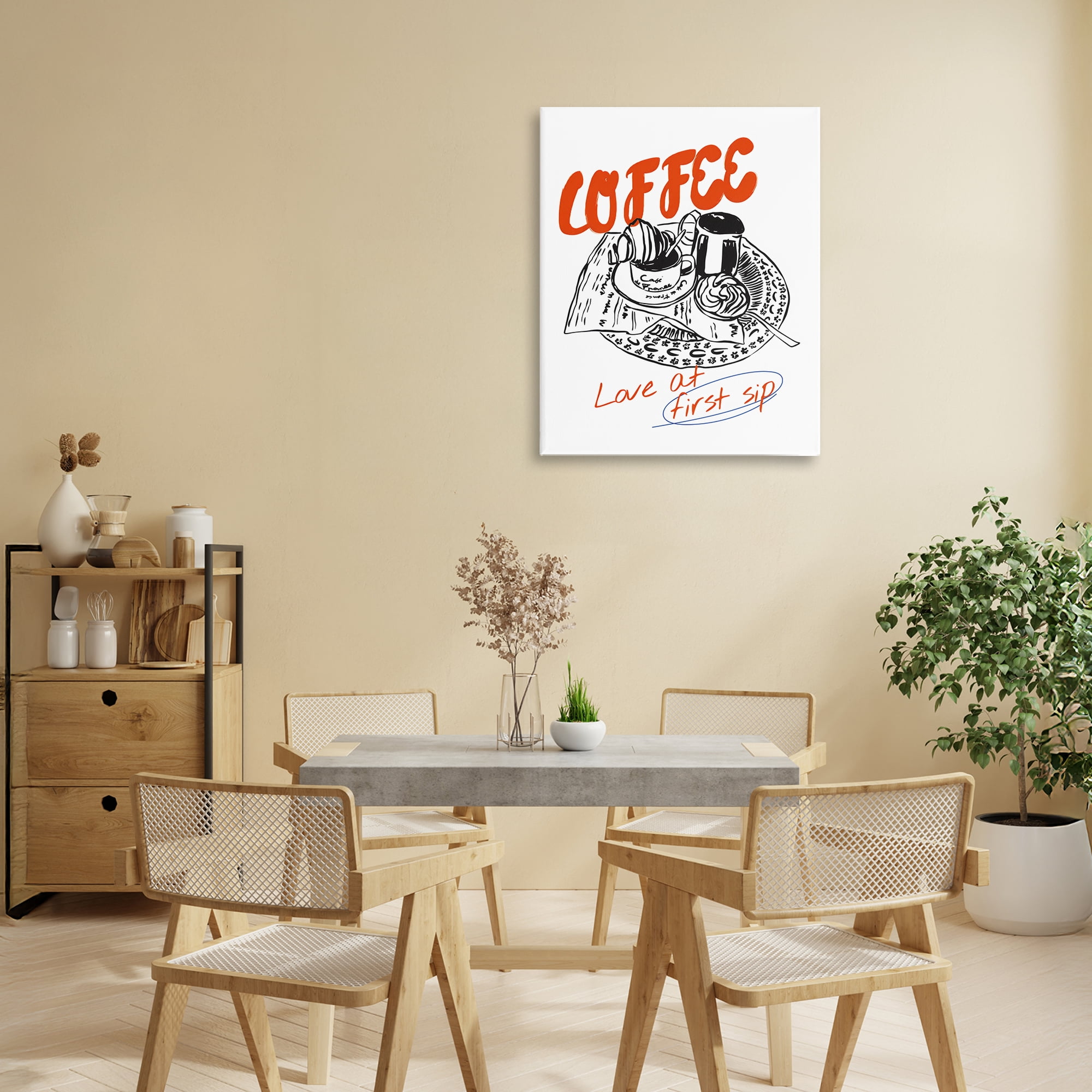 Stupell Industries Coffee Love At First Sip Canvas Wall Art, design by The Prints Vibe