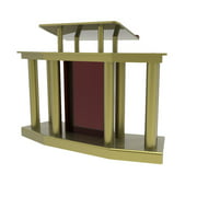 FixtureDisplays® Deluxe Large Church Podium Church Pulpit Lectern Wrap Around Acrylic Wood Pulpit 14305