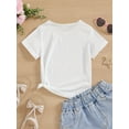 thumbnail image 2 of Girl's Cartoon Hearts Pattern Shirt, Casual Breathable Comfy Short Sleeve Crew Neck Tee Top For City Walk Street Hanging Outdoor Activities, 2 of 6