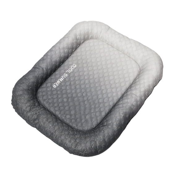 Dog Bed 3D Cool-touch Ice Bead Summer Cooling Pet Bed 1 Pack Gray Gradient for Small Medium Dogs and Cats Breathable Cooling Pet Bed for Indoor Home Use