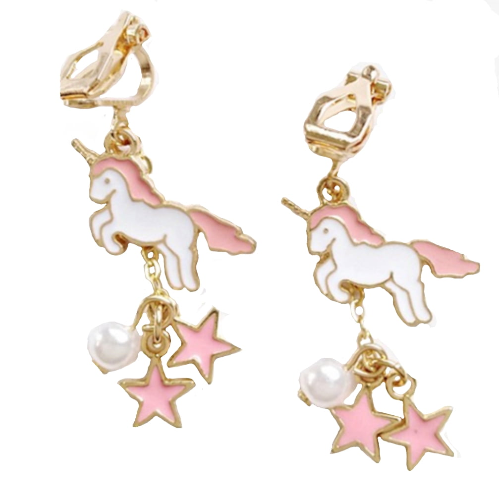 Amazoncom PinkSheep Unicorn Clip On Earrings for Little Girls Bling  Earrings Rainbow Earrings for Kids 6 Pairs Best Gift Clothing Shoes   Jewelry