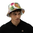 thumbnail image 4 of Xecao Hawaiian Pineappl Print Men and Women Night Reflective Hat Runner Cap Visor Bucket Hat Boonie Cap, 4 of 6