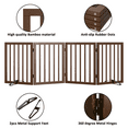thumbnail image 6 of Smart FENDEE Bamboo Dog Gate Freestanding 4 Panel Pet Gate for Doorways, 2 Support Feet, Espresso, 6 of 7