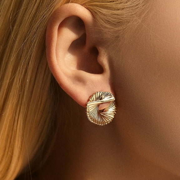 PRIYAL Cross Border Heavy Niche Color Design Earring For Women Unique Copper 18K Gold Plated Earring Hoop For Women Gift