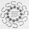 thumbnail image 3 of WSBArt 12pcs Silver Metal Shower Curtain Hooks, Rust Proof Shower Rings for Shower Curtain Liner, Hollow Ball Shower Hooks for Curtain Accessories and Bathroom Shower Rod, 3 of 6