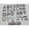 thumbnail image 5 of EOEMY 5 Pcs Silver Larger Alloy Rhinestone Letter "A-Z" Slide Charm Fit 18mm Wristband-P, 5 of 8
