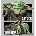 thumbnail image 2 of Men's Star Wars: The Mandalorian Grogu Attack Then Nap Graphic Tee Athletic Heather Small, 2 of 5