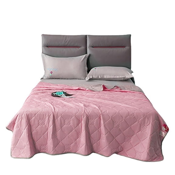 JOGZMZ Plaid Queen Size Cooling Comforter, Water-Washed Breathable Summer Quilt for AC Rooms, Breathable Bedding for All Season (40×60 Inch)