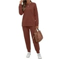 thumbnail image 3 of UVN Womens Fall Jogger Suit 2 Piece Set Long Sleeve Pullover Long Sweatpants with Pockets Ladies Sweatsuits Casual Lounge Set, 3 of 11