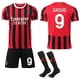 thumbnail image 1 of AC Milan Giroud Football Shirt 2024-2025, Home Jersey, Kids & Adults, Number 9, 1 of 2