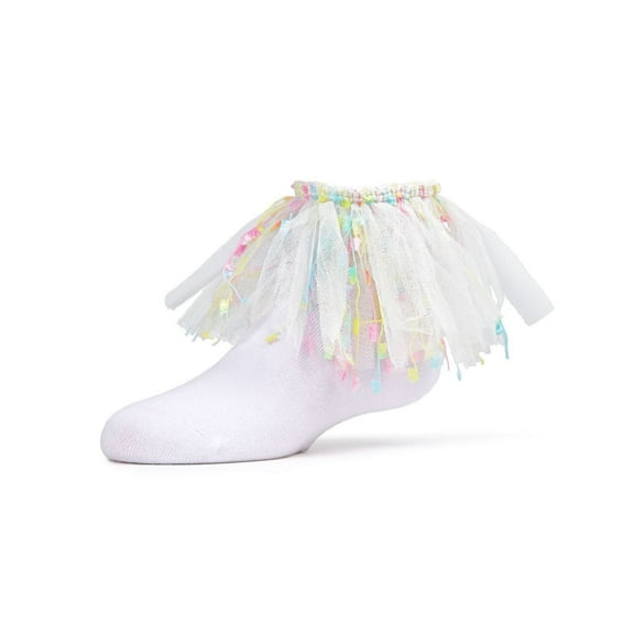 MeMoi Girls Confetti Cotton Blend Anklet Sock - Girls - Female, 8, White
