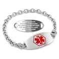 thumbnail image 1 of MedicEngraved Stainless Steel Custom Medical Alert Bracelet - 5mm Oval Link, 1 of 8
