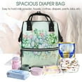 thumbnail image 4 of Yiaed Succulent Print Multi-Function Travel Backpack Nappy Bags, Nursing Bag, Fashion Mummy, Roomy Waterproof for Baby Care, Stylish and Durable, 4 of 5