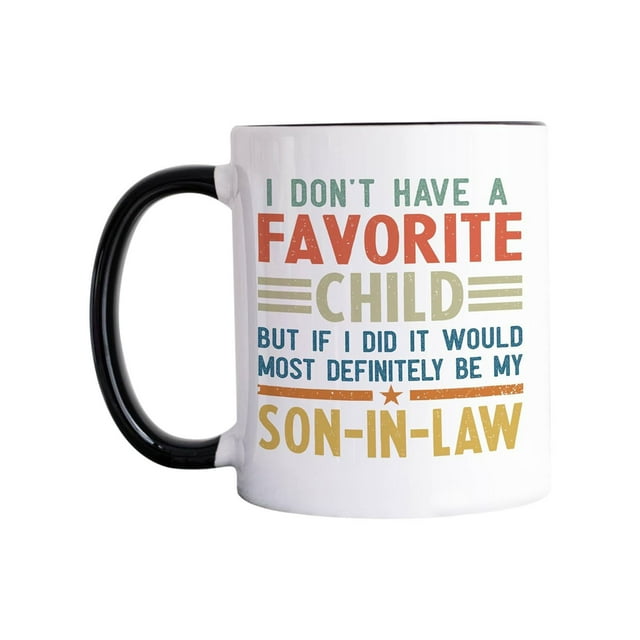 Taza Vintage para Hija, Diseño Humorístico "No Tengo Hijo Favorito", Impresa Por Ambos Lados, de Cerámica, Apta para Lavavajillas y Microondas, Ideal para El Día de La Madre y El Día Del Pad