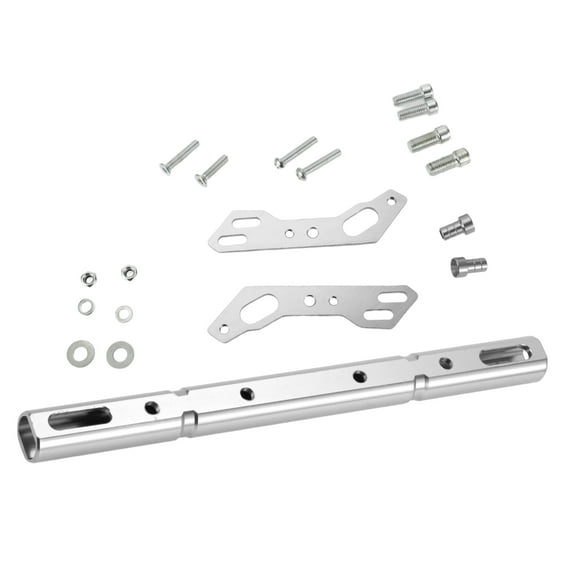 Unique Bargains Cross Bar for Motorcycle, Handlebars 22.5cm/8.86" Motorcycle Handlebar with Wrench Silver Tone, 1set