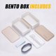thumbnail image 3 of Bento Box Caja de almacenamiento de alimentos Accesorios de cocina Fiambrera de doble capa + Cuchara + Palillos (18,5*10,5*9,2 cm) en polvo ER, 3 of 5