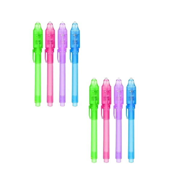 ZOURIH 8 PCS Invisible Ink Pens with UV Light Spy Pens for Secret Messages - Fun Party Favors,Treasure Hunt, Classroom & Birthday Gifts,Multicolor