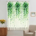 thumbnail image 3 of Spring Green Leaves Sheer Curtains 96 Inches Long, Watercolor Vintage Vines Botanical Light Filering Curtains, Privacy Drapes Simi Floor to Veiling Curtain for Living Room Large Window Treatment, 3 of 9