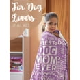 thumbnail image 3 of LHSHID Dog Mom Flannel Fleece Blankets Throws for Dog Lovers Best Dog Mom Ever Gifts Perfect for Mother's Day Birthday Christmas Thanksgiving Purple 40"x50", 3 of 5