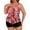 Pink Floral, variant on Plus Size Tankini Swimsuits for Women Tummy Control 2 Piece Bathing Suit Ruffle Flounce Swim Top with Boyshorts Modest Floral Swimwear