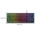 thumbnail image 4 of Clavier Rétroéclairé à LED Filaire 87 Touches PC Mécanique Éclairé Claviers Noirs Anti-Débordement Accessoires pour Ordinateur Portable Cadeaux pour Garçons Tablette Noir, 4 of 9