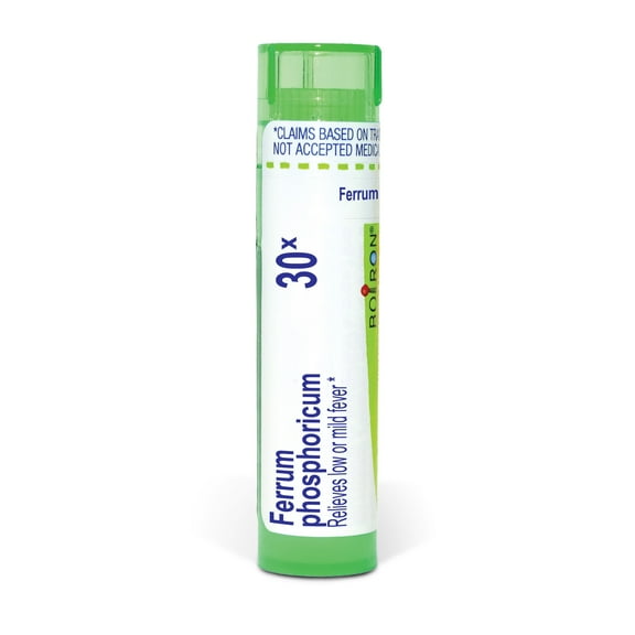 Boiron Ferrum Phosphoricum 30X, Homeopathic Medicine for Low Or Mild Fever, 80 Pellets