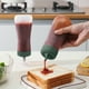 thumbnail image 1 of Condiment Squeeze Bottle | 11oz Capacity | Flip Top Porous Umbrella Cap | BPA-Free Plastic | Easy Dispensing Oil Icing Liquid Sauce | 1 Pack | Black Beige Pink Green | 19.5x6cm, 1 of 6