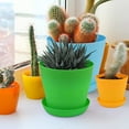 thumbnail image 5 of Artrylin 8 Pack 4.72-inch Resin Planters with Drainage Holes - Lightweight Plastic Flower Pots for Indoor/Outdoor, Breathable Open-Top Design for Roses/Succulents/Pothos (Colorful ), 5 of 9