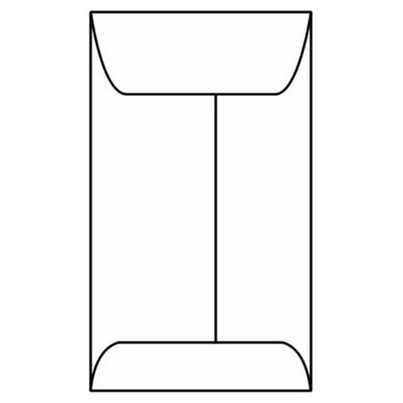 #5E Open End Coin Envelopes, 2-7/8" x 5-1/4", 24#, White Kraft, Center Seam (Box of 500)