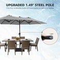 thumbnail image 4 of Amadwell 13FT Large Patio Umbrella, Double Sided Outdoor Rectangular Umbrellas with Fade Resistant Canopy, Gray, 4 of 9