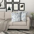thumbnail image 5 of Blue Grey Leaf Branch Jacquard Throw Pillow Covers 16x16 Inch Set of 2 Bird and Leaf Decorative Pillowcase Square Cushion Covers for Home Couch Sofa Patio Bedroom, 5 of 6