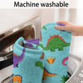 thumbnail image 5 of Light Blue Dinosaur Palm Pattern Bathroom Rugs Mat,Non Slip Microfiber Bathroom Rug,Rubber Backing,Soft Bathroom Mats for Bathroom Floor,Tub and Shower,17x30in(43x75cm), 5 of 5