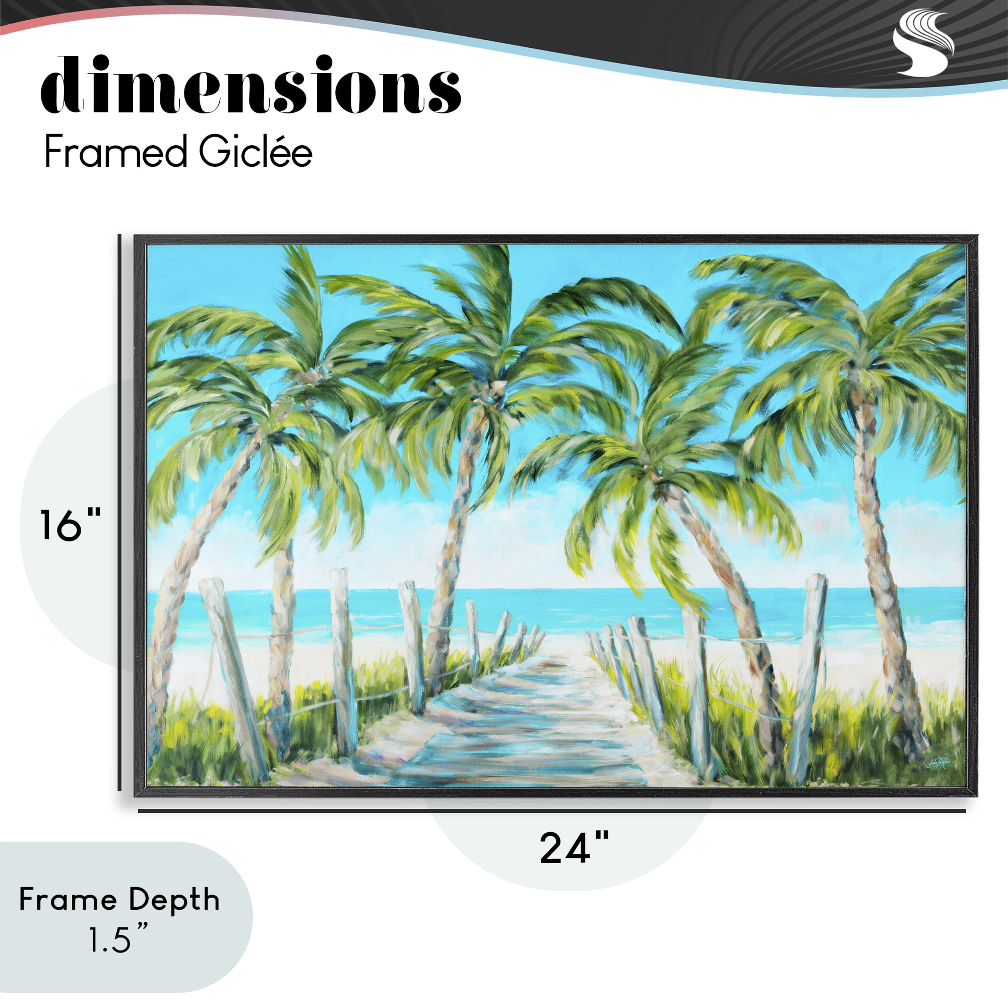 Stupell Industries The Path To Paradise Black Framed Giclee Art, design by Julie DeRice
