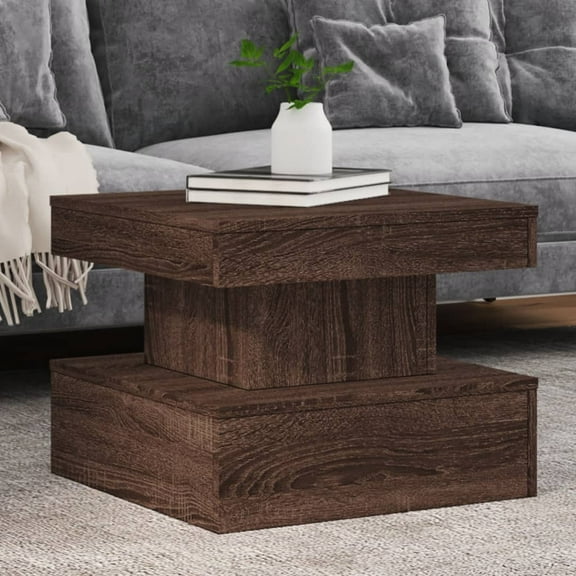 vidaXL Coffee Table Brown Oak Engineered Wood 19.7x19.7x15.7 in