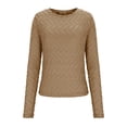 thumbnail image 4 of Crop Tops for Juniors Y2K Trendy Ribbed Knit Long Sleeve Crewneck Slim Fit Bodycon Layering Top, 4 of 8