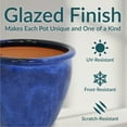 thumbnail image 6 of Sunnydaze Chalet 11.75" x 11.75" x 9.5" Round Imperial Blue Ceramic Outdoor Planter 2-Count, 6 of 14