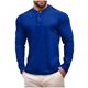 thumbnail image 2 of pstuiky camisas de manga larga para hombre, Camiseta de manga larga con cuello redondo y botones de terciopelo para hombre, color liso Tops de hombre xl, 2 of 5