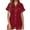 Red, variant on VISALY Pajama Sets Silk Pajamas Satin Sleepwear Button Down Pajamas Short Sleeve Collared Shirts Lounge Sets Short Pajama Set for Women Comfortable Home Wear Two Piece Pajamas Blue L